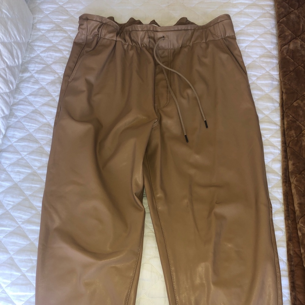 Leather joggers